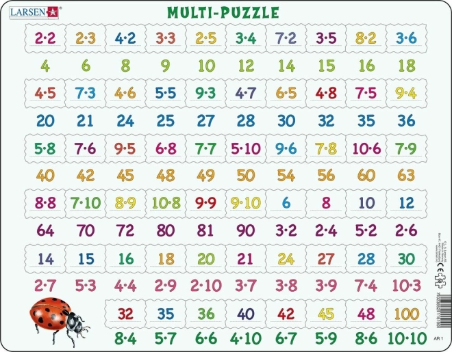 Puzzle Matematyczne Larsen: Mnożenie 81 Elementów
