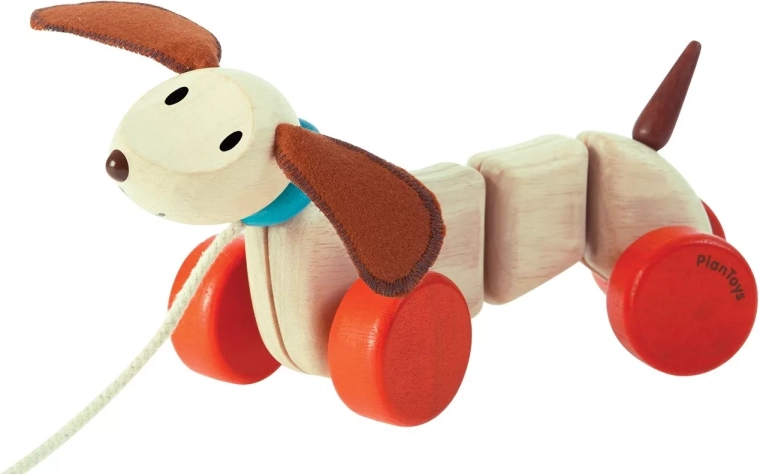 Drewniany piesek do ciągnięcia PlanToys