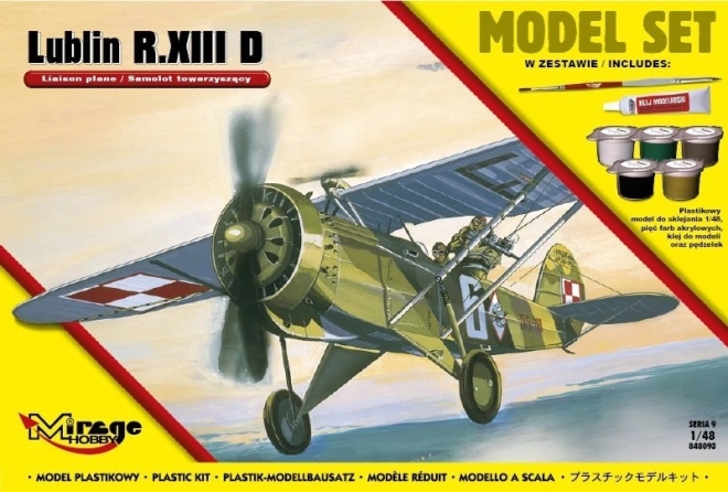 Zestaw modelu plastikowego LUBLIN R.XIII D 1:48, polski samolot towarzyszący