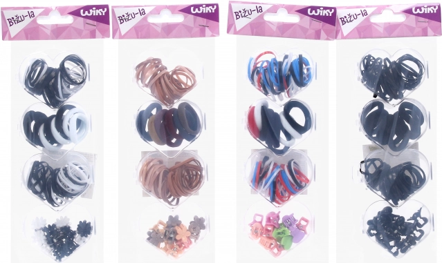 Akcesoria do włosów – duży mix gumek i klipsów