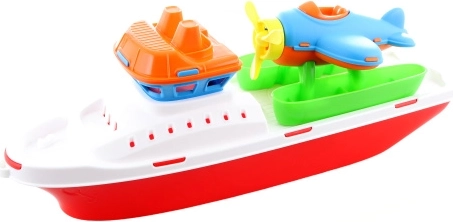 Plastowa łódź z samolotem 40 cm