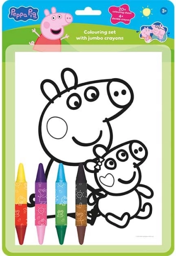 Zestaw do kolorowania z dwustronnymi kredkami woskowymi Peppa Pig