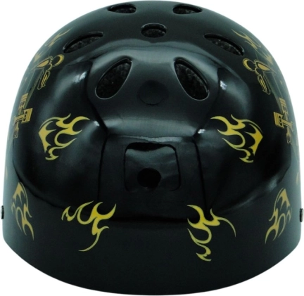 Kask rowerowy czaszka czarno-złoty (S, 52–55 cm)