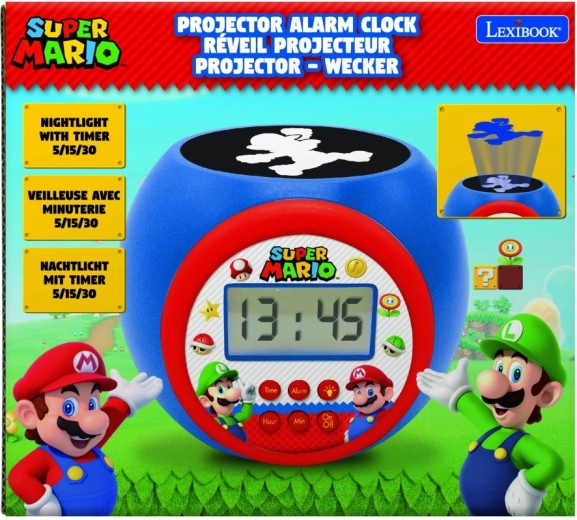 Budzik z projektorem Super Mario