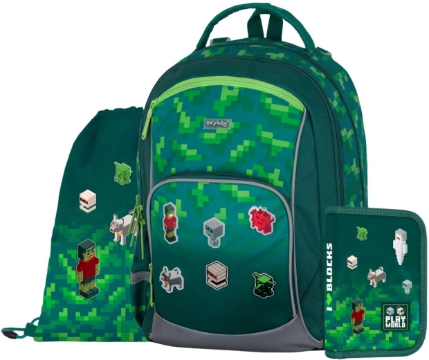 Zestaw szkolny OXYBAG OXY GO Playworld – plecak, piórnik i worek na strój gimnastyczny