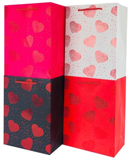 Papierowa torba prezentowa Toro z sercami 32 × 26 × 12 cm