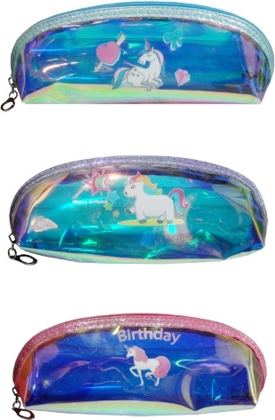 Holograficzny piórnik jednokomorowy z jednorożcem