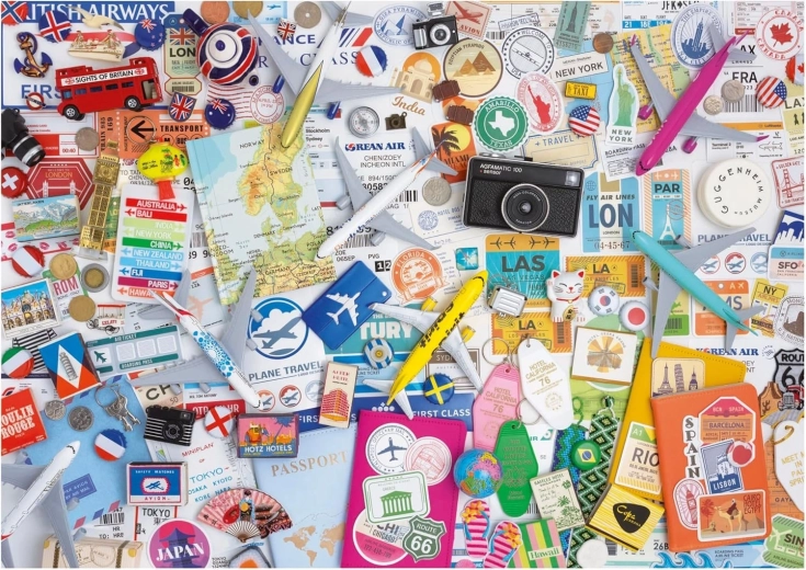 Puzzle Podróżna kolaż 1000 elementów EDUCA