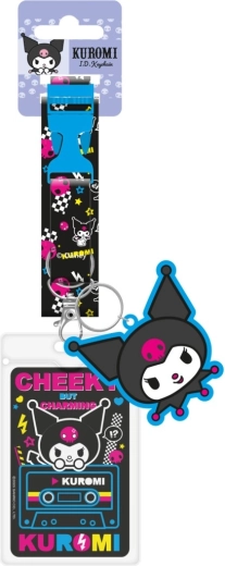 Kuromi smycz na szyję z brelokiem i uchwytem na kartę