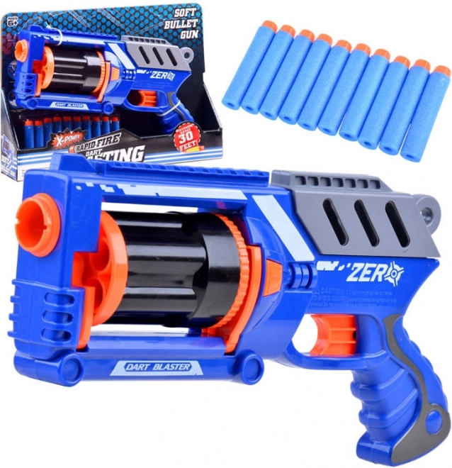 Plastikowy pistolet Blaster z 10 piankowymi nabojami