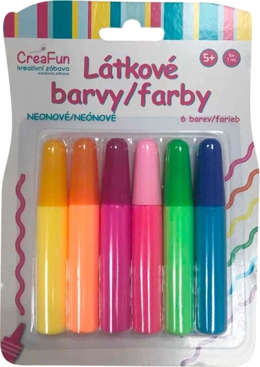 CreaFun farby do tkanin neon – zestaw 6×42 ml