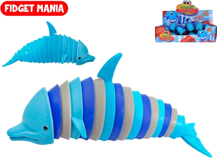 Antystresowa zabawka fidget delfin i rekin klik-klak 17 cm
