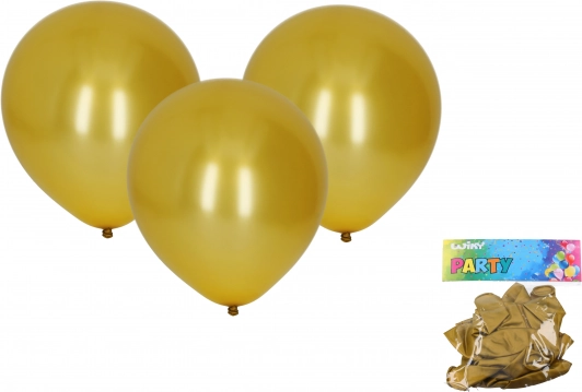 Metaliczne złote balony do nadmuchiwania 30 cm, zestaw 10 szt.