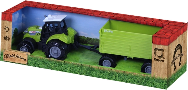 Traktor z dźwiękiem i światłem z przyczepą