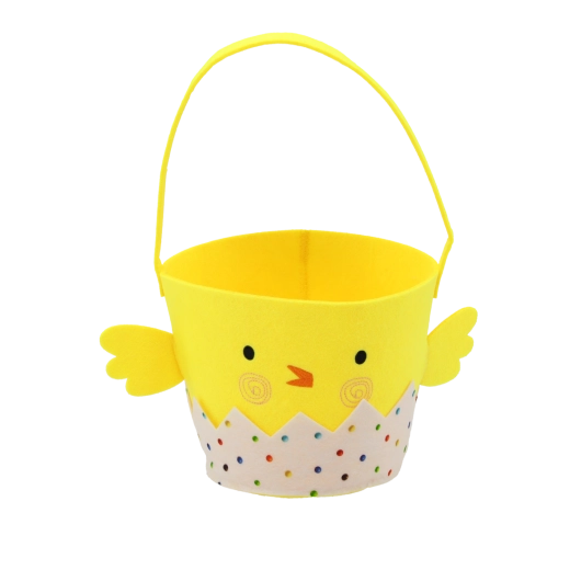 Filcowy wielkanocny koszyczek z kurczątkiem