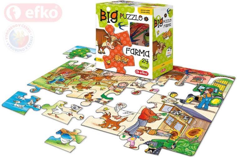 Puzzle dla maluchów Efko Big Farma – duże elementy, 24 elementy