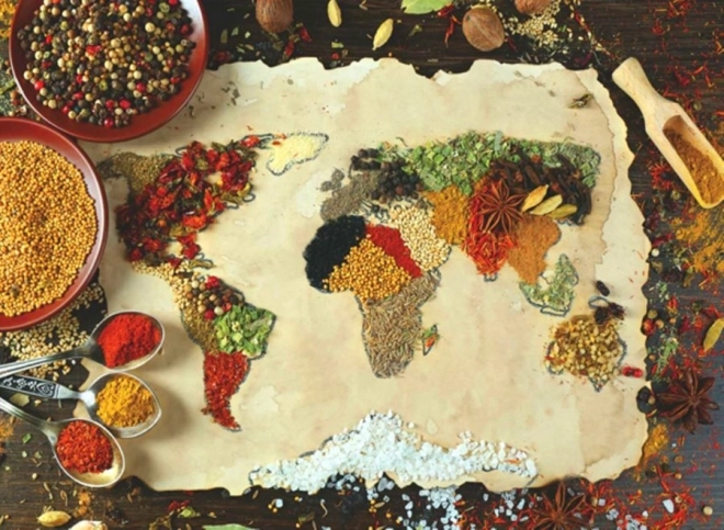 Puzzle Mapa świata z przypraw 1000 elementów