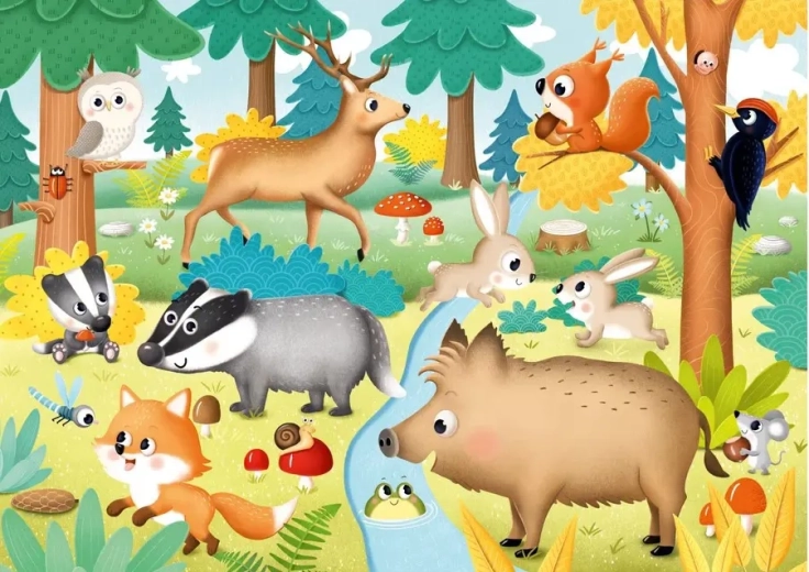 Puzzle leśne zwierzątka XL 15 elementów DINO