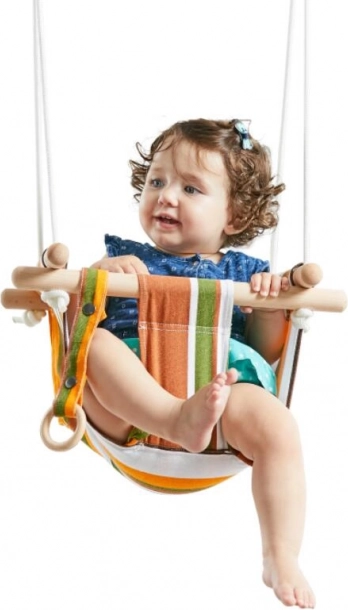 Dziecięca tekstylna huśtawka z bawełny, pasiasta 2Kids Toys
