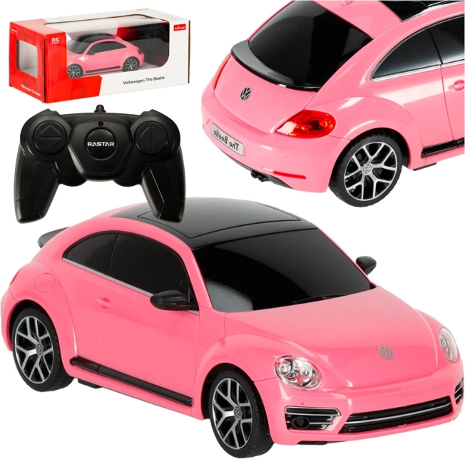 Wyścigowe auto na zdalne sterowanie Rastar Volkswagen Beetle różowe