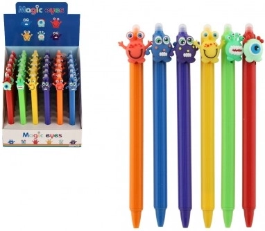 Wymazywalny długopis z potworkami 15 cm, plastik, mix kolorów
