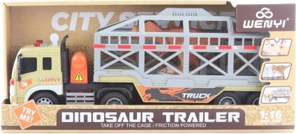 Transporter z dinozaurem na baterie