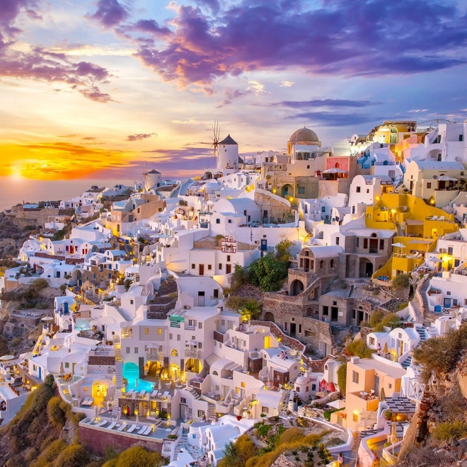 Puzzle Zachód słońca nad Santorini 1000 elementów
