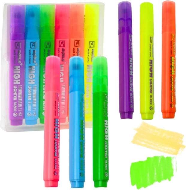 Zestaw fluorescencyjnych zakreślaczy 6 szt.