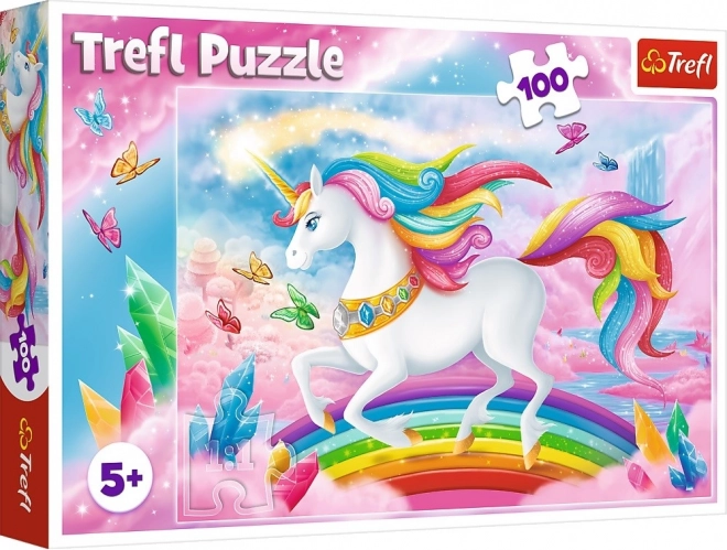 Puzzle Jednorożec 100 elementów – W kryształowym świecie jednorożców Trefl