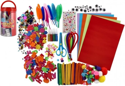Zestaw kreatywny dla dzieci w plastikowym pojemniku 12 × 21 × 12 cm