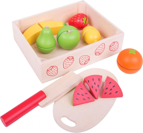 BIGJIGS TOYS drewniane owoce do krojenia w pudełku