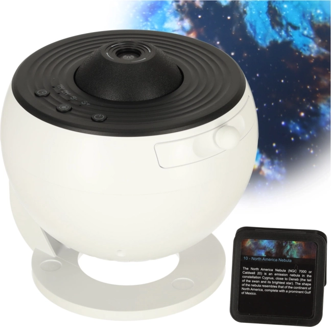 Projektor nocnego nieba LED planetarium z USB, 12 dyskami i timerem 360°