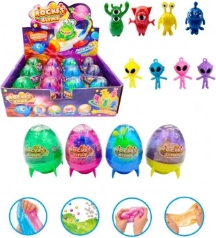 Teddies brokatowy slime z kosmitą – zabawna masa z figurką (mix kolorów)