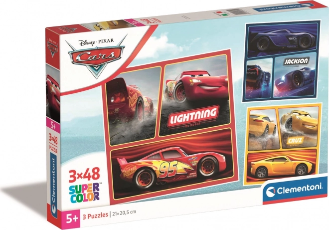 Puzzle 3x48 elementów Disney Auta
