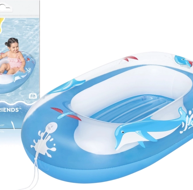 Dziecięca dmuchana łódka z motywem delfina Bestway