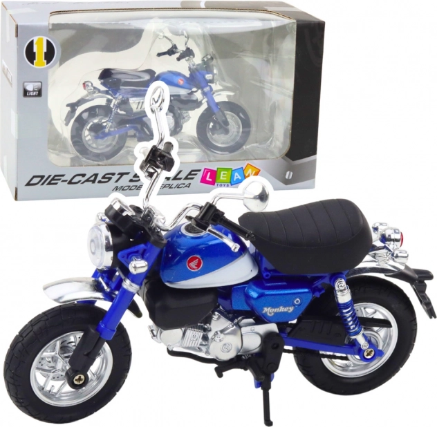Motocykl retro metalowy niebieski 1:12