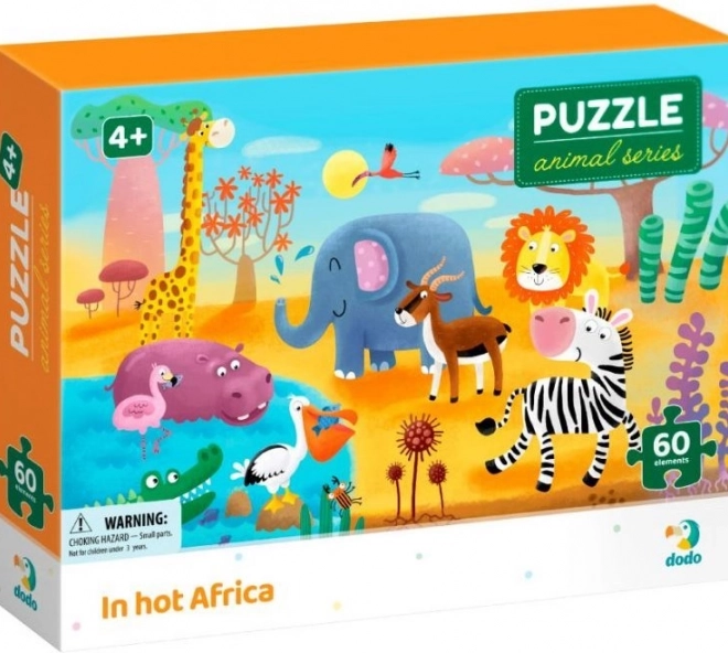 dodo puzzle zwierzęta: upał w afryce, 60 elementów