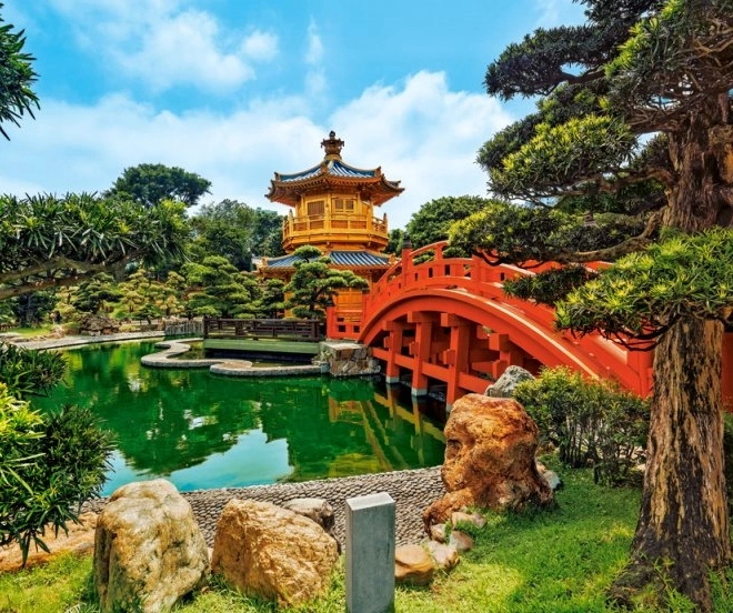 Puzzle 1000 elementów Ogród Nan Lian Hongkong