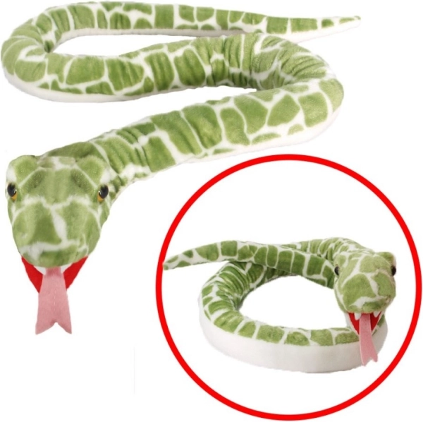 Duży pluszowy wąż boa zielony 142 cm