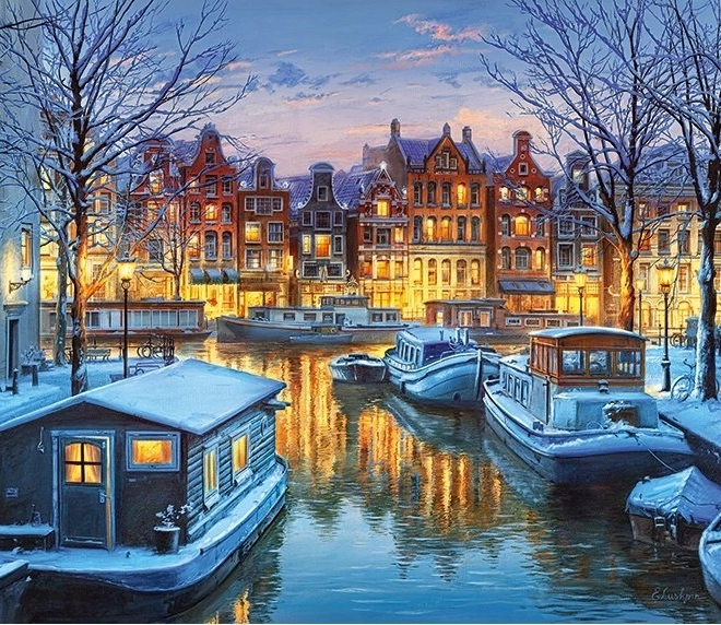 Puzzle Amsterdam nocą 1000 elementów