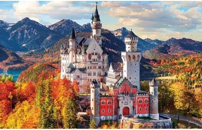 Panoramiczne puzzle zamek Neuschwanstein, Niemcy 1000 elementów