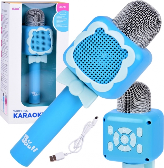Bezprzewodowy mikrofon dla dzieci zabawa karaoke – Różowy