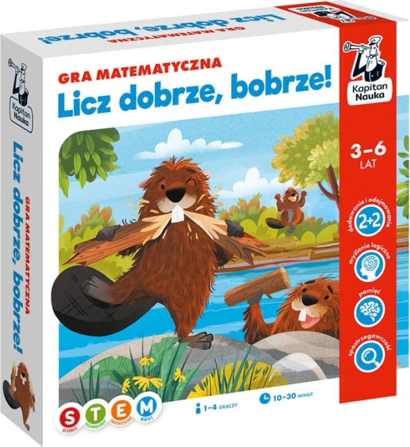 Edukacyjna gra Licz dobrze, bobrze! dla dzieci 3–6 lat