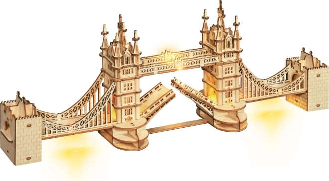 RoboTime drewniane 3D puzzle most Tower Bridge świecący