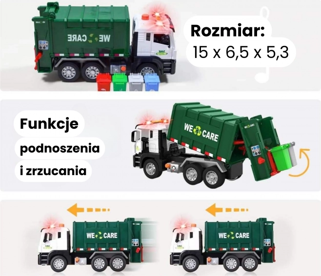 Interaktywna śmieciarka Purifier 1:10 - Edukacyjna zabawka do segregacji odpadów