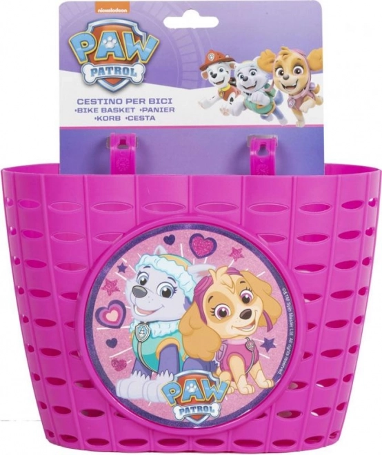 dziecięcy koszyk na rower z motywem PAW PATROL – różowy
