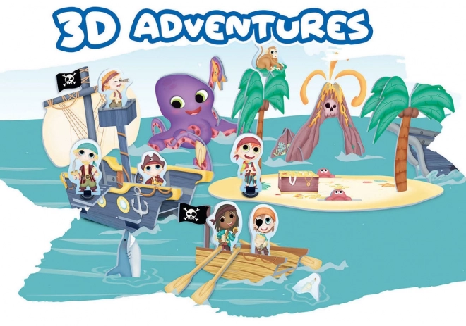 EDUCA 3D puzzle Wyspa Piratów 68 elementów