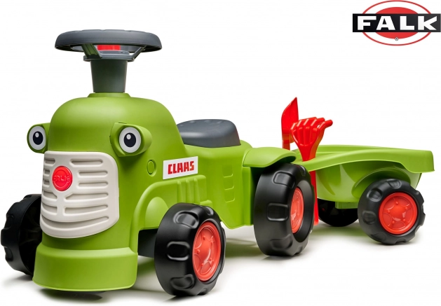 Jeździk traktor CLAAS jasny zielony z przyczepką
