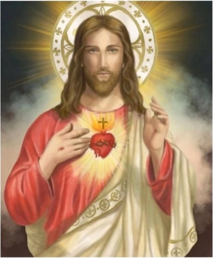 Malowanie diamentowe Jezus z sercem 30 × 40 cm NORIMPEX