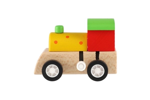 Lokomotywa na kluczyk drewno 7cm różne 3 kolory
